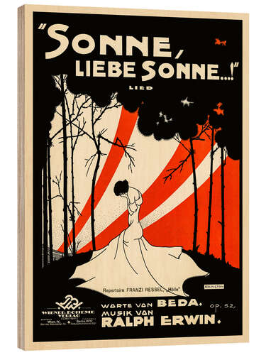 Wood print Sonne, liebe Sonne (vocal score title page, 1923)