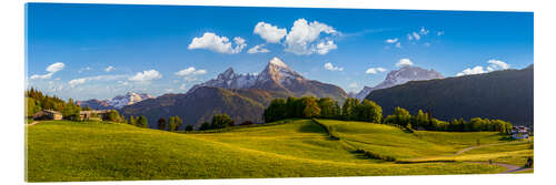 Acrylglasbild Watzmann mit Bergwiese im Sommer