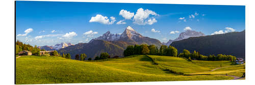 Alubild Watzmann mit Bergwiese im Sommer