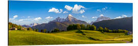 Tableau en aluminium Watzmann with a mountain meadow in summer