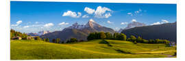 Quadro em PVC Watzmann with a mountain meadow in summer