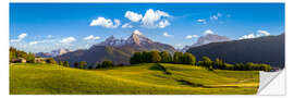 Wall sticker Watzmann with a mountain meadow in summer