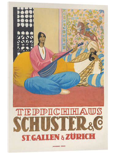 Akrylbilde Teppichhaus Schuster & Co - Vintage Advertisement