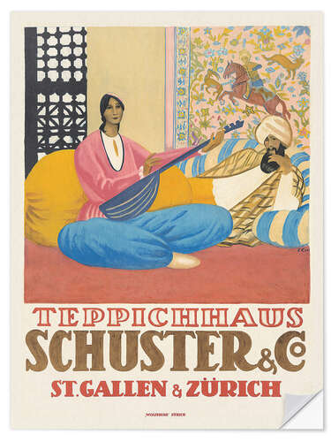 Selvklebende plakat Teppichhaus Schuster & Co - Vintage Advertisement