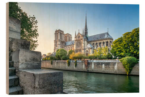 Wood print Cathedral of Notre Dame de Paris