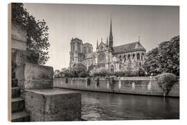 Wood print Notre Dame de Paris cathedral