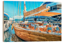 Wood print Yacht