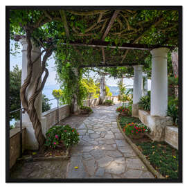 Gerahmter Kunstdruck Garten der Villa San Michele auf der Insel Capri