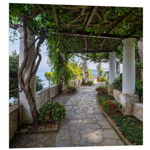 Hartschaumbild Garten der Villa San Michele auf der Insel Capri