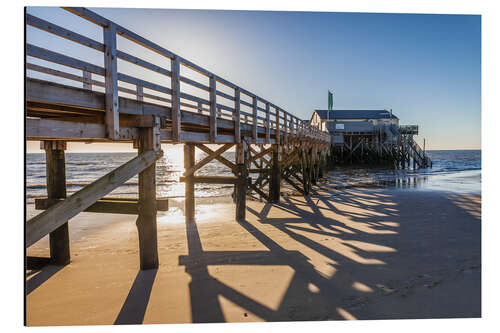 Aluminiumsbilde Stilt house on the beach in St. Peter Ording, North Sea