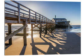 Quadro em plexi-alumínio Stilt house on the beach in St. Peter Ording, North Sea