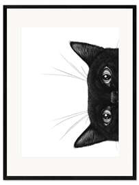 Gerahmter Kunstdruck Schwarze Katze II