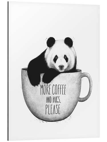 Alubild Panda mit Kaffee