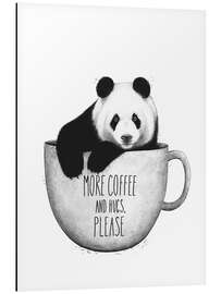 Alubild Panda mit Kaffee