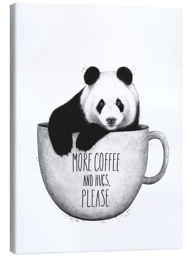 Canvas-taulu Panda with coffee