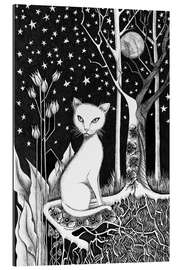 Gallery Print Weiße Katze und Sternennacht