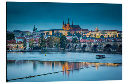 Aluminium print Prague in the evening