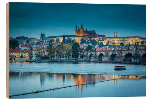 Cuadro de madera Prague in the evening