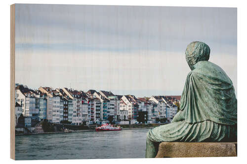 Tableau en bois Basel View of the Rhine