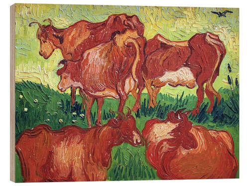 Wood print The Cows