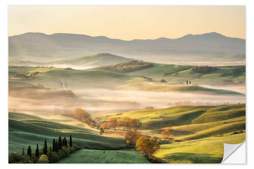 Selvklæbende plakat Spring morning in Tuscany