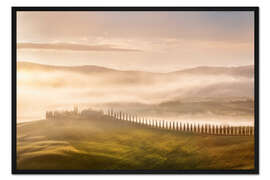 Gerahmter Kunstdruck Morgennebel in der Toskana