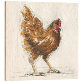 Wood print Hen