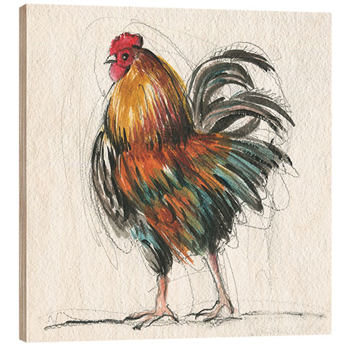 Wood print Rooster