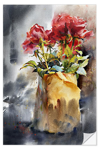 Autocolante decorativo Bouquet of red roses