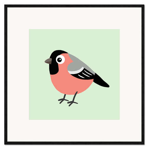 Ingelijste kunstdruk Bullfinch