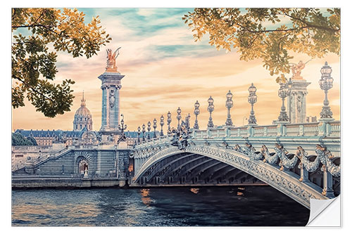 Selvklæbende plakat Beautiful Paris