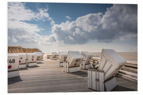 PVC print Platform with beach chairs at the Red Cliff in Kampen on Sylt