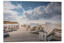 Foam board print Platform with beach chairs at the Red Cliff in Kampen on Sylt