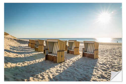 Sticker mural Beach chairs on the beach on Sylt