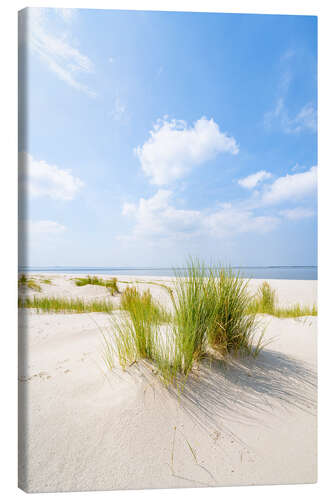 Lærredsbillede Summer weather on the North Sea beach