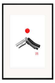 Gerahmter Kunstdruck Fuji Sonne