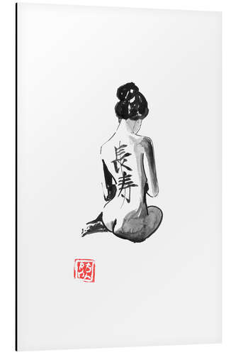 Aluminium print Geisha long life