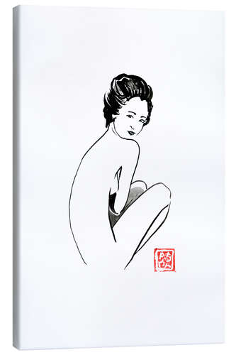 Canvas-taulu Geisha nude in profile