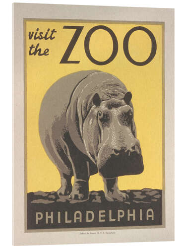 Stampa su vetro acrilico Visit the Zoo (Vintage Philidelphia Zoo Advert)