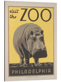 Tableau en aluminium Visit the Zoo (Vintage Philidelphia Zoo Advert)