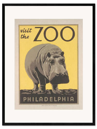 Framed art print Visit the Zoo (Vintage Philidelphia Zoo Advert)