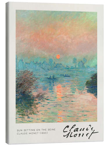 Tableau sur toile Sun Setting on the Seine (Soleil couchant sur la Seine à Lavacourt, effet d'hiver)