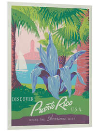 Foam board print Discover Puerto Rico, Vintage Travel Art