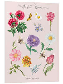 Foam board print In full Bloom, Retro Flowers