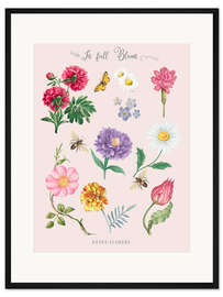 Gerahmter Kunstdruck In voller Blüte, Retro-Blumen
