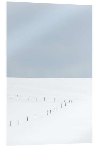 Acrylic print Fence in the snow