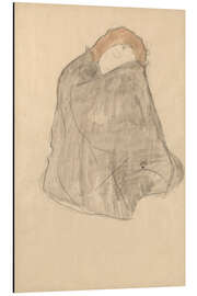 Magnettafel Zusammengekauert sitzende Frau, in dunklen Umhang gehüllt