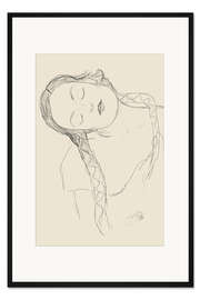 Gerahmter Kunstdruck Halbfigur einer jungen Frau