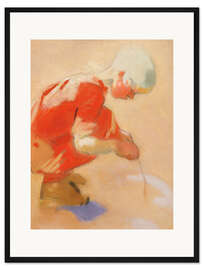 Gerahmter Kunstdruck Mädchen im Sand