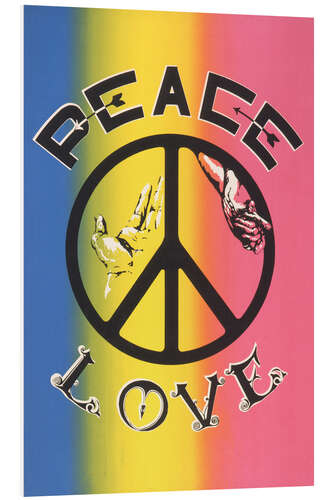 Foam board print Peace, Love